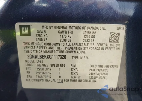 2016 Chevrolet Equinox Ls z USA, uszkodzony, nr VIN 2GNALBEKXG1117320